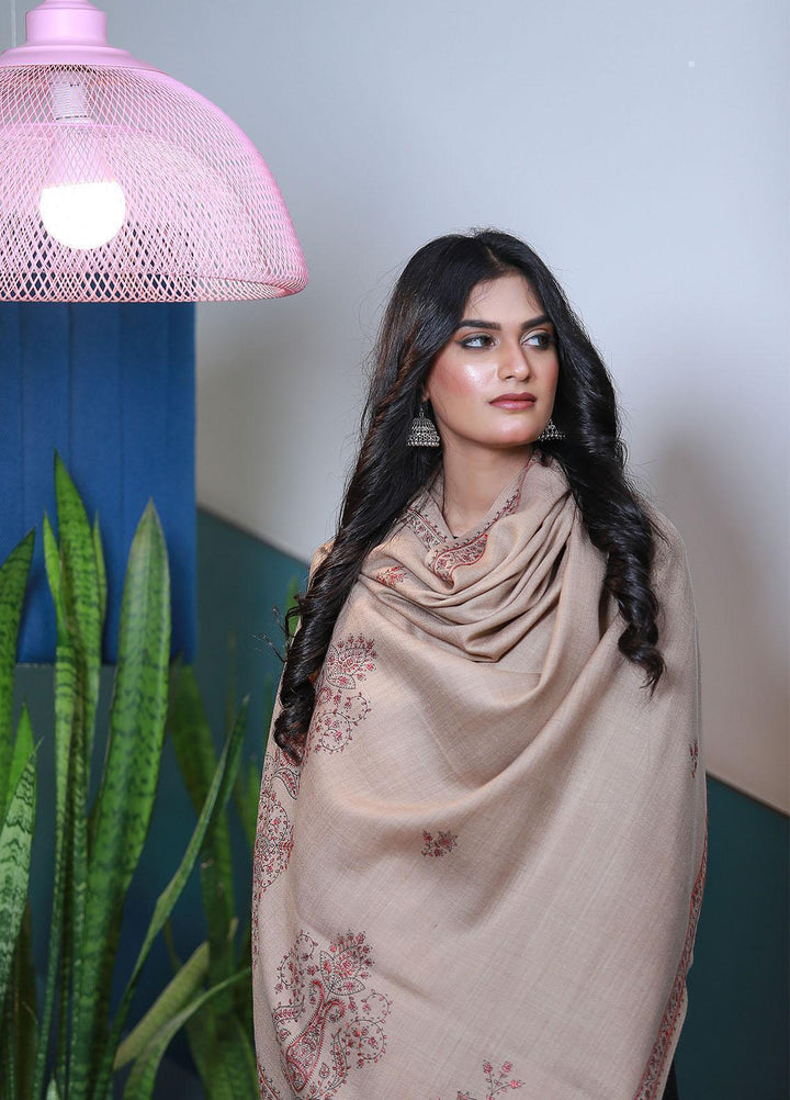 Sanaulla Exclusive Range  Pashmina  KPS 793 D-01 L Brown - Women Shawls