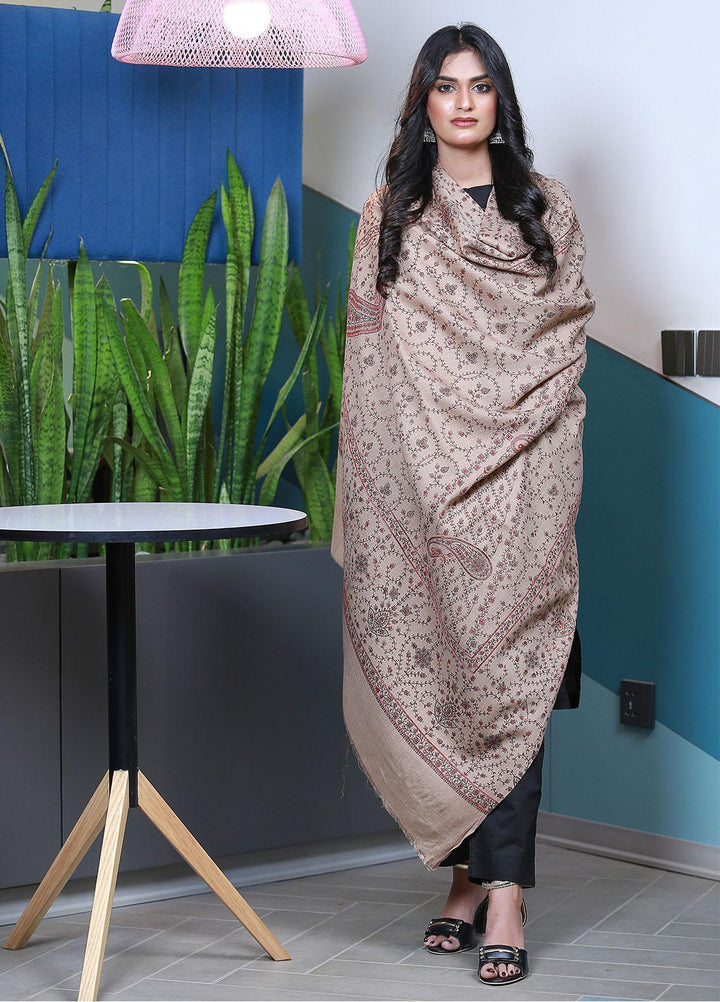 Sanaulla Exclusive Range  Pashmina  KPS 793 D-02 Beige - Women Shawls