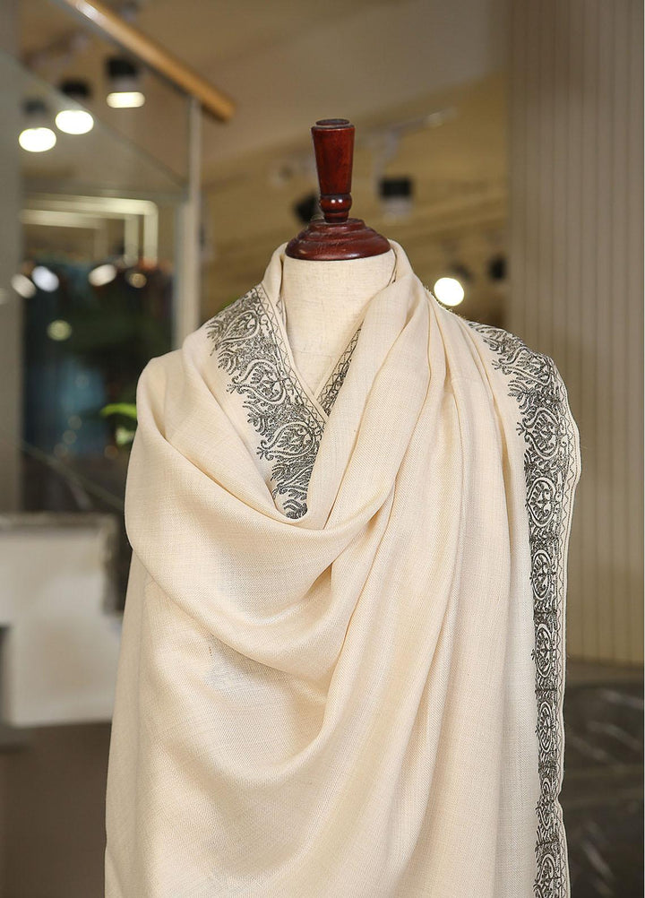 Sanaulla Exclusive Range  Pashmina  KPS 781 D-51 Off White - Women Shawls