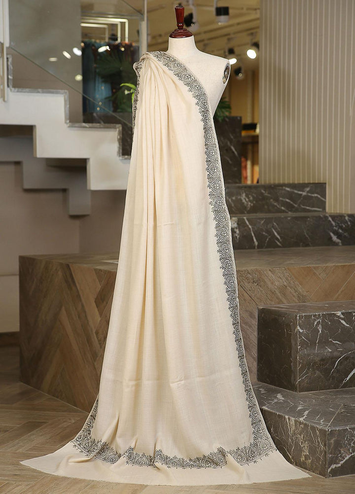 Sanaulla Exclusive Range  Pashmina  KPS 781 D-51 Off White - Women Shawls