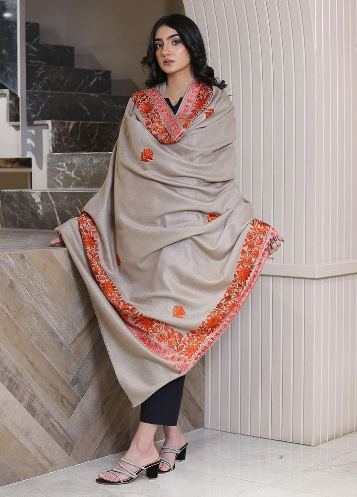 Sanaulla Exclusive Range  Pashmina  KPS 781 D-01 Brown 8 - Women Shawls