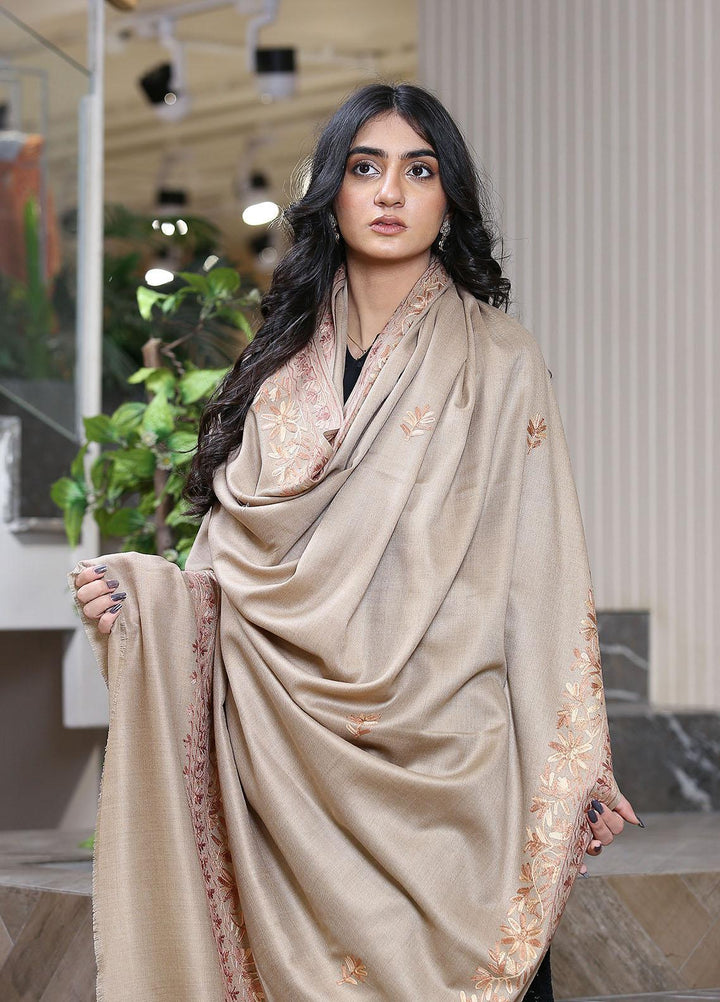 Sanaulla Exclusive Range  Pashmina  KPS 781 D-01 L Brown 1 - Women Shawls