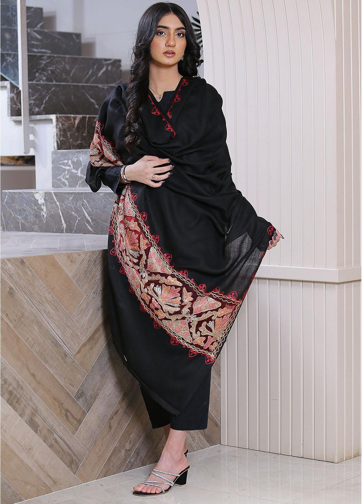 Sanaulla Exclusive Range  Pashmina  KPS 781 D-03 Black - Women Shawls