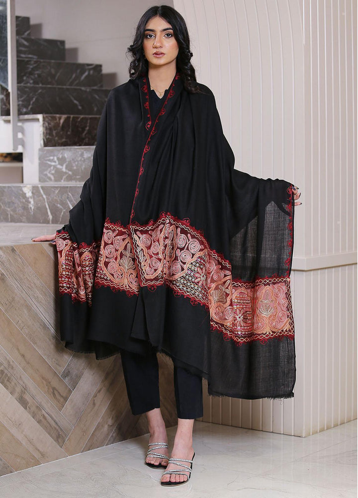 Sanaulla Exclusive Range  Pashmina  KPS 781 D-03 Black 1 - Women Shawls