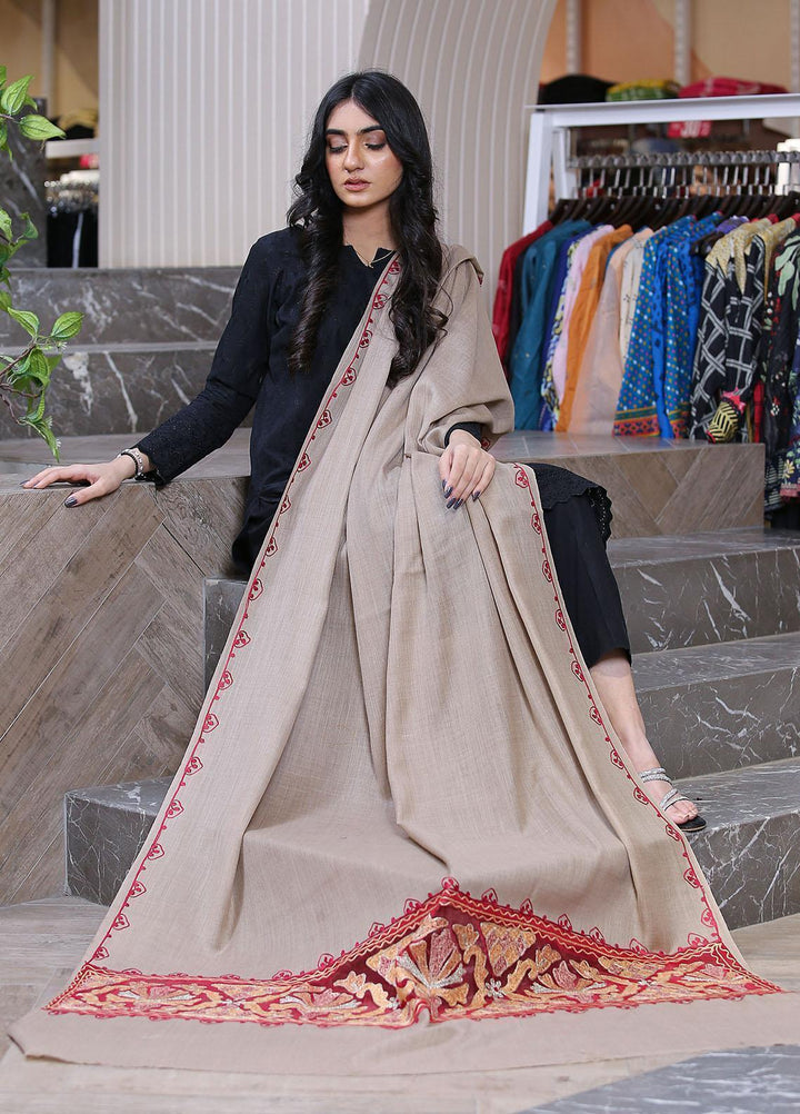 Sanaulla Exclusive Range  Pashmina  KPS 781 D-03 Brown - Women Shawls