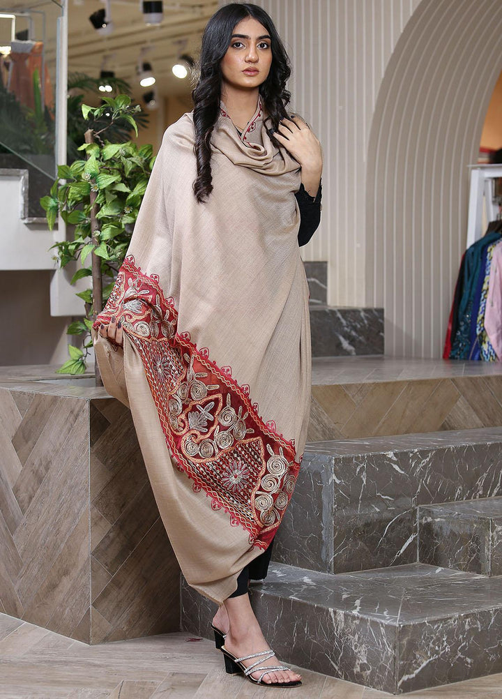 Sanaulla Exclusive Range  Pashmina  KPS 781 D-03 Brown 1 - Women Shawls