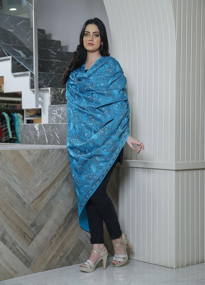 Sanaulla Exclusive Range  Pashmina  KPS 781 D-56 Ferozi - Women Shawls