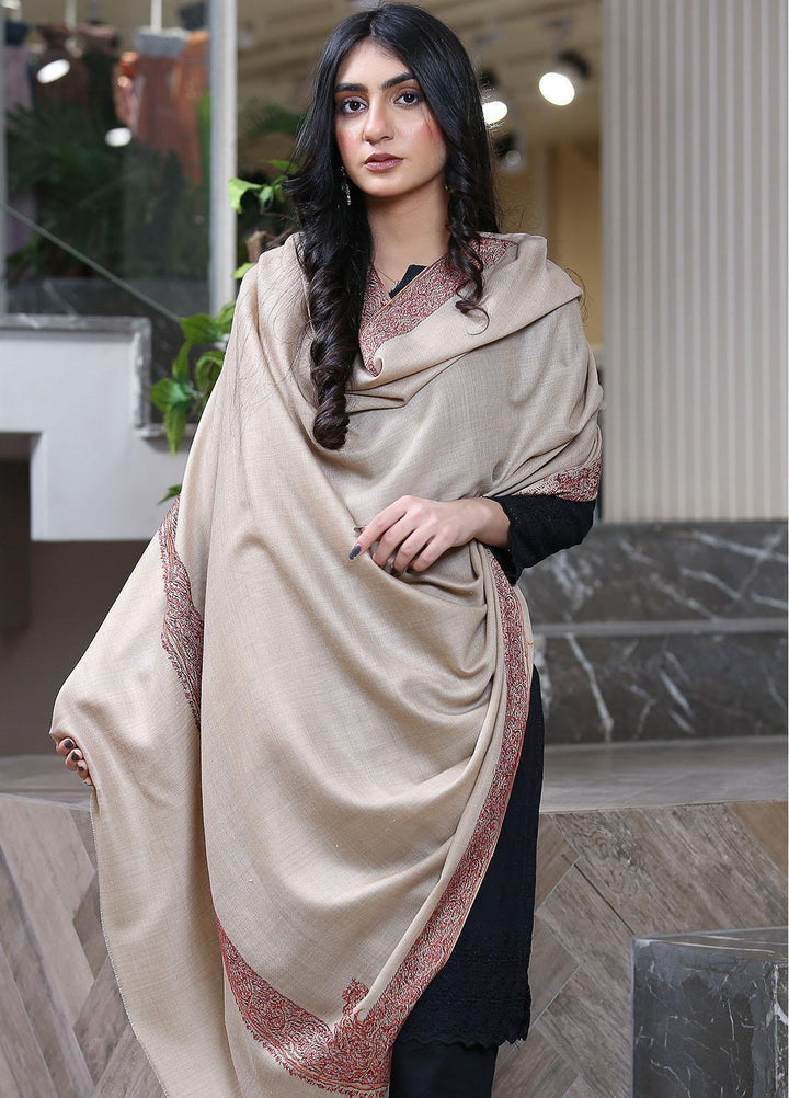 Sanaulla Exclusive Range  Pashmina  KPS 781 D-06 Beige - Women Shawls