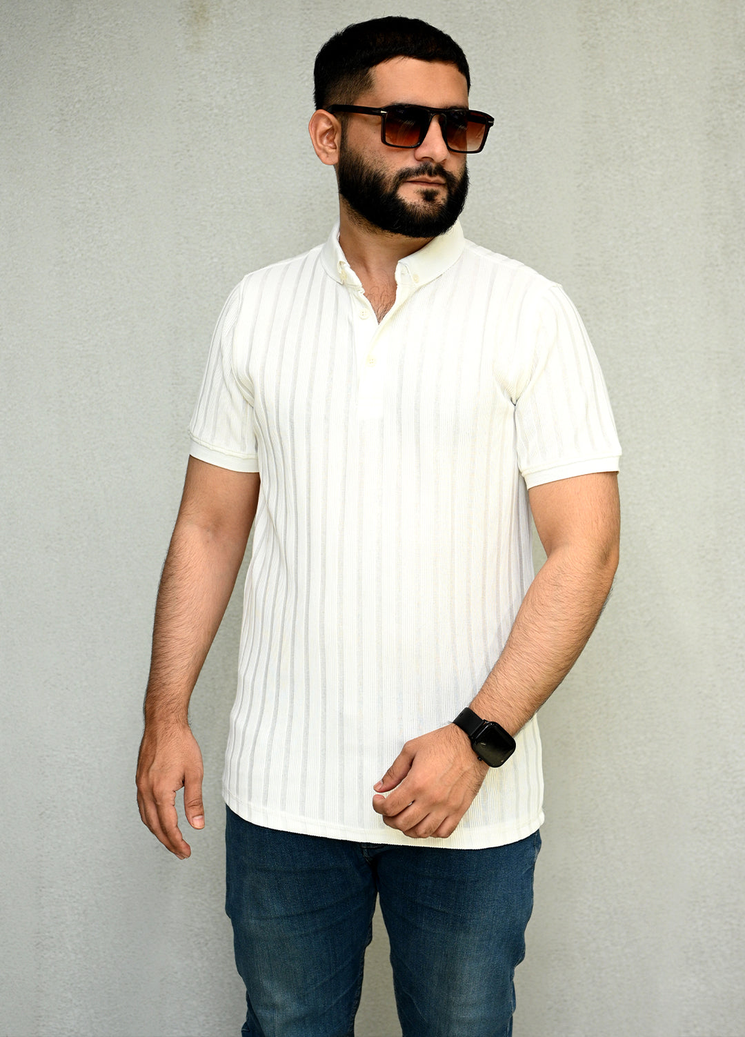 Sanaulla Exclusive Pret Casual Cotton Polo 2042 White