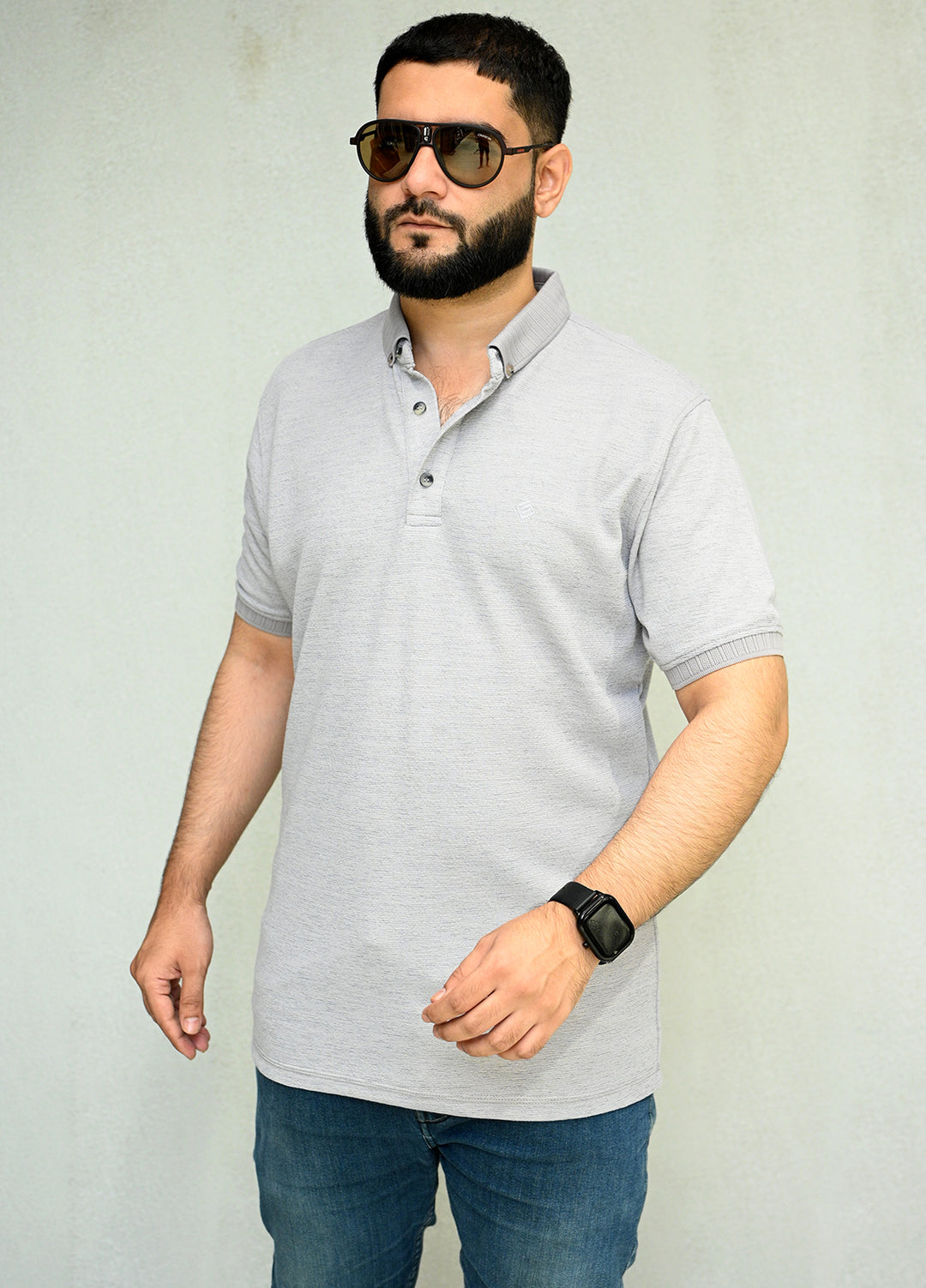 Sanaulla Exclusive Pret Casual Cotton Polo 2083 Grey