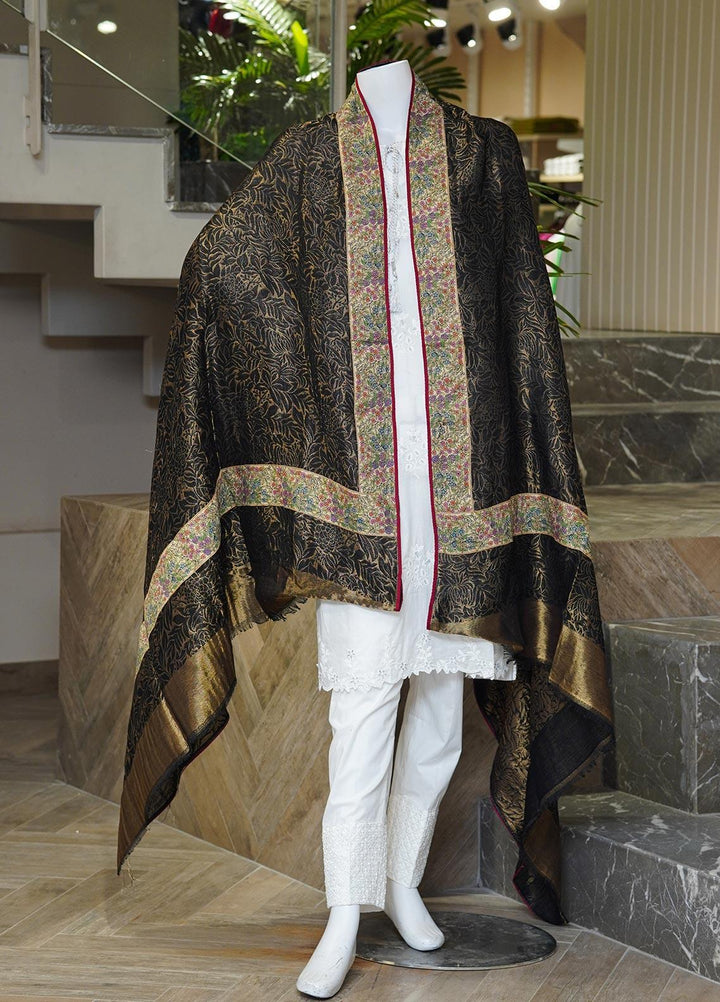 Sanaulla Exclusive Range  Pashmina  Shawls MAMA-04 Brown-2 - Pashmina Shawls