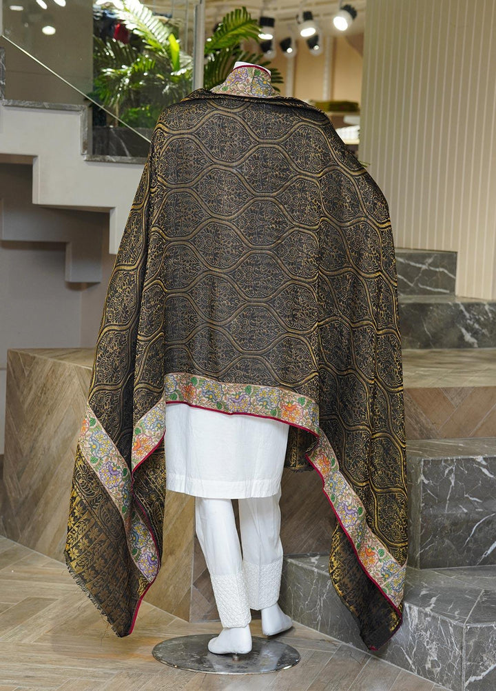 Sanaulla Exclusive Range  Pashmina  Shawls MAMA-04 Brown-3 - Pashmina Shawls