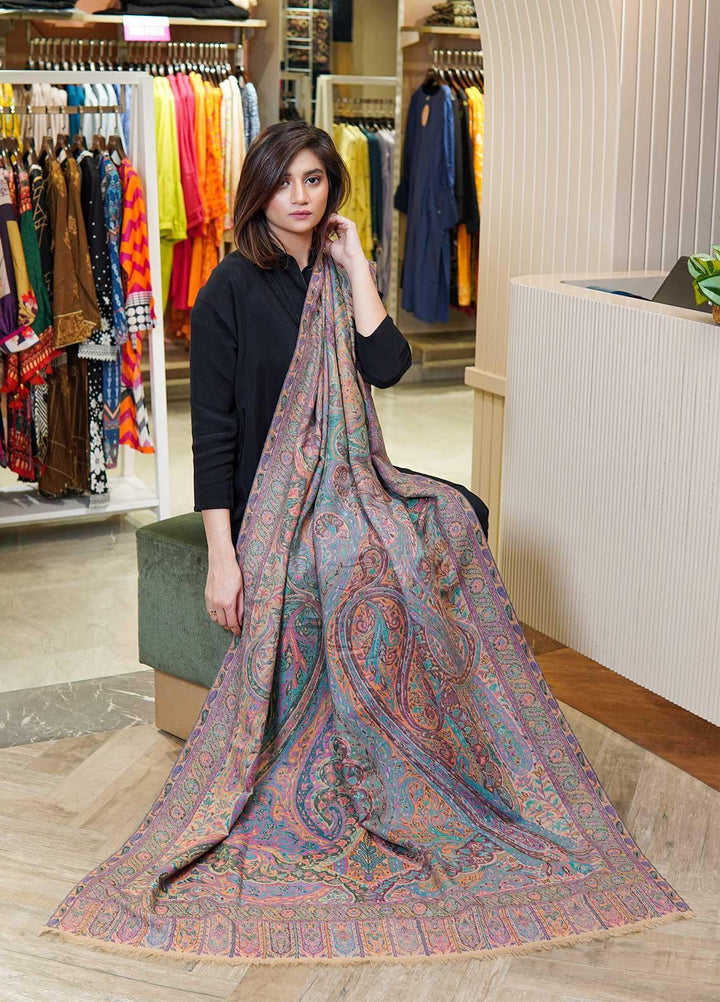 Sanaulla Exclusive Range  Pashmina  Shawls MAMA-42 Multi-4 - Pashmina Shawls