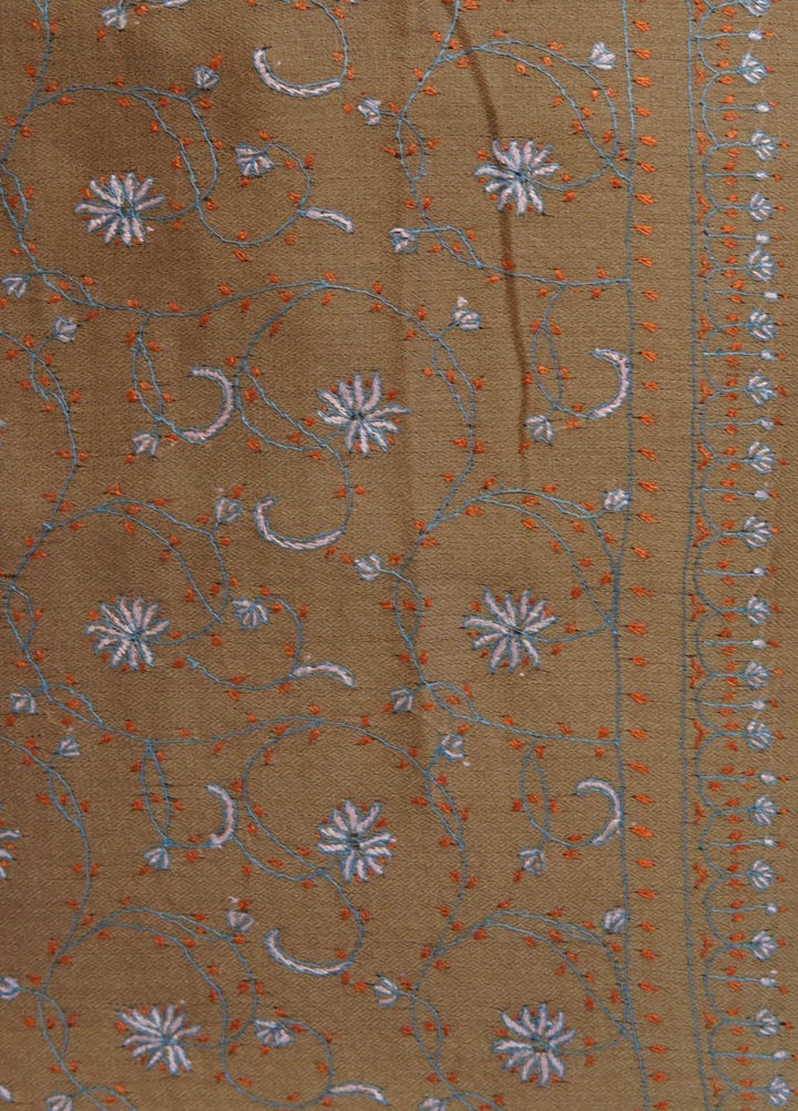 Sanaulla Exclusive Range  Pashmina  Shawls MAMA-47 Fawn-3      - Pashmina Shawls