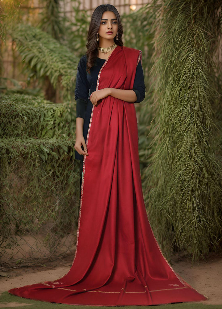 Sanaulla Exclusive Range  Pashmina  KPS 781 D-15 Red 1 - Women Shawls