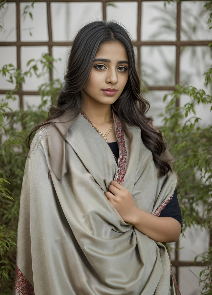 Sanaulla Exclusive Range  Pashmina  KPS 781 D-24 Brown 2 - Women Shawls