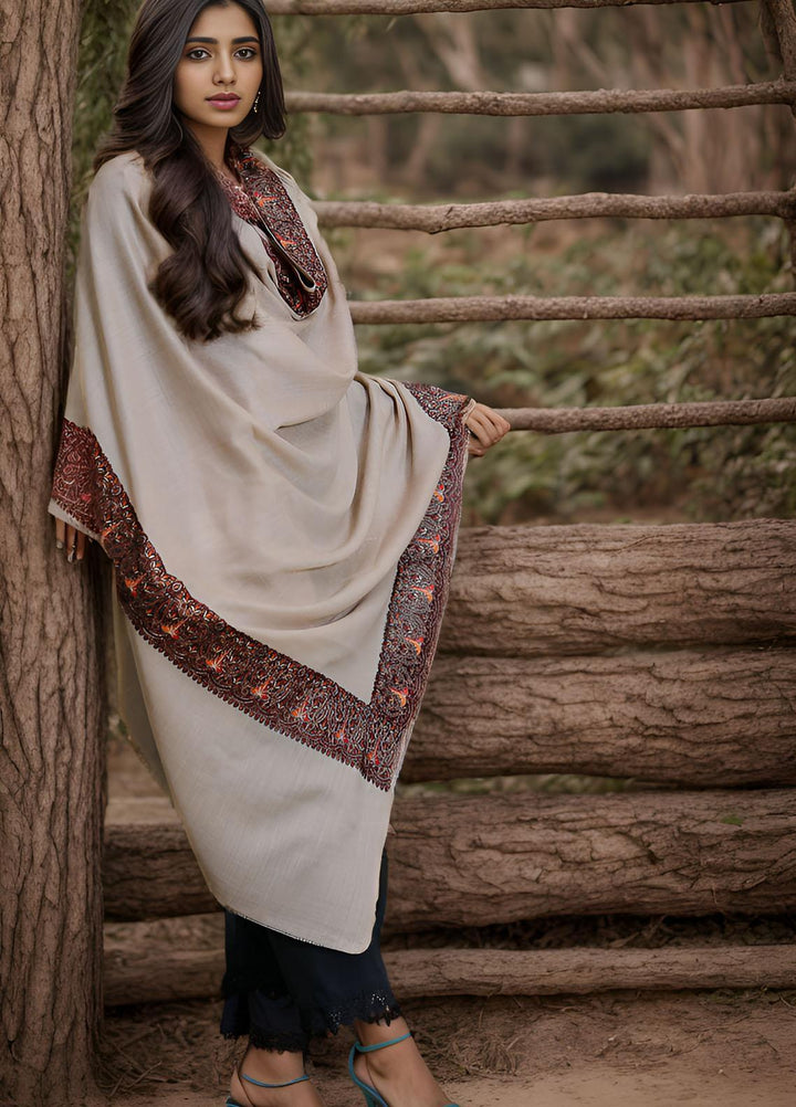 Sanaulla Exclusive Range  Pashmina  KPS 781 D-16 L Brown 1 - Women Shawls