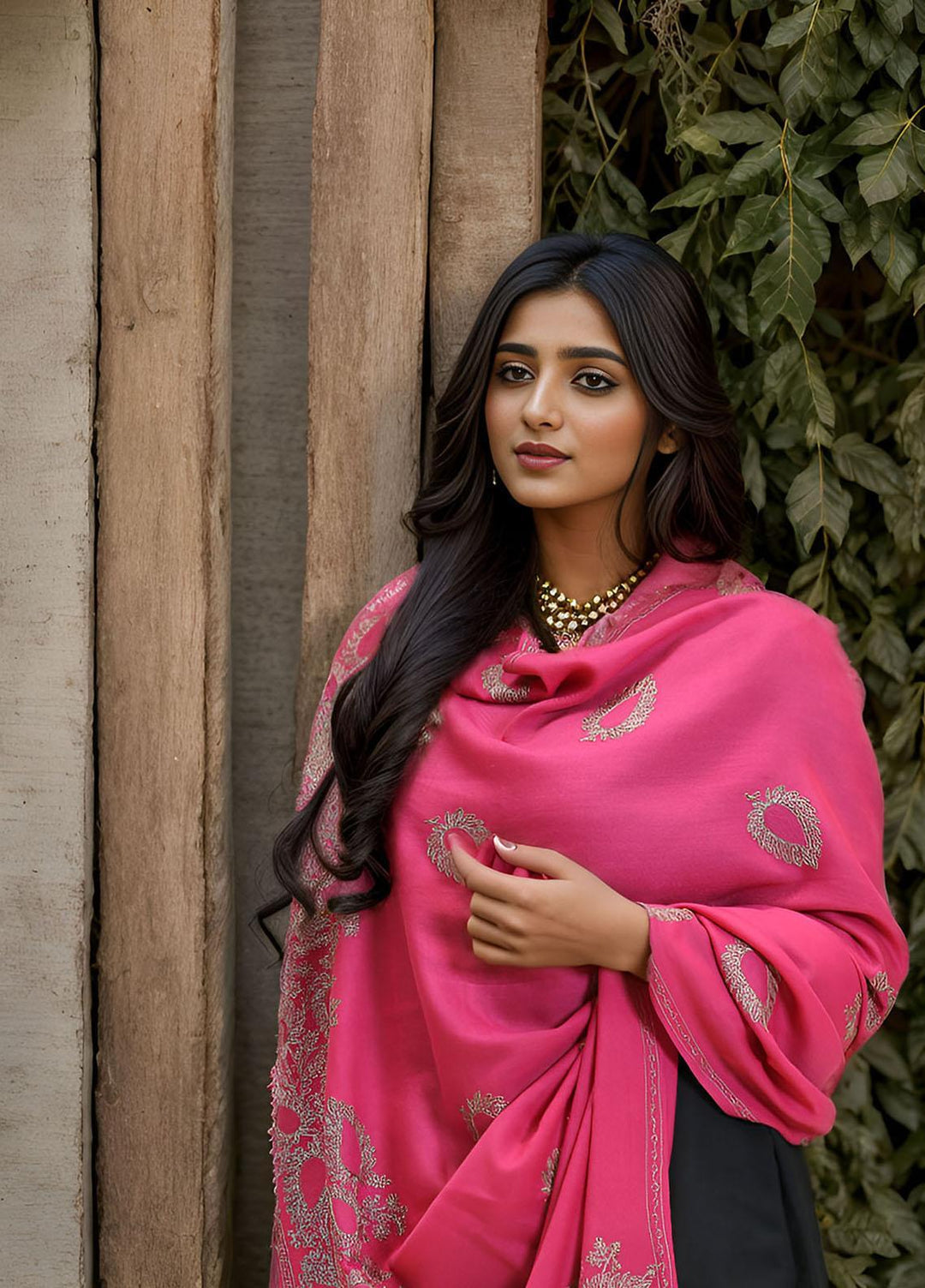 Sanaulla Exclusive Range  Pashmina  KPS 781 D-32 Brown - Women Shawls