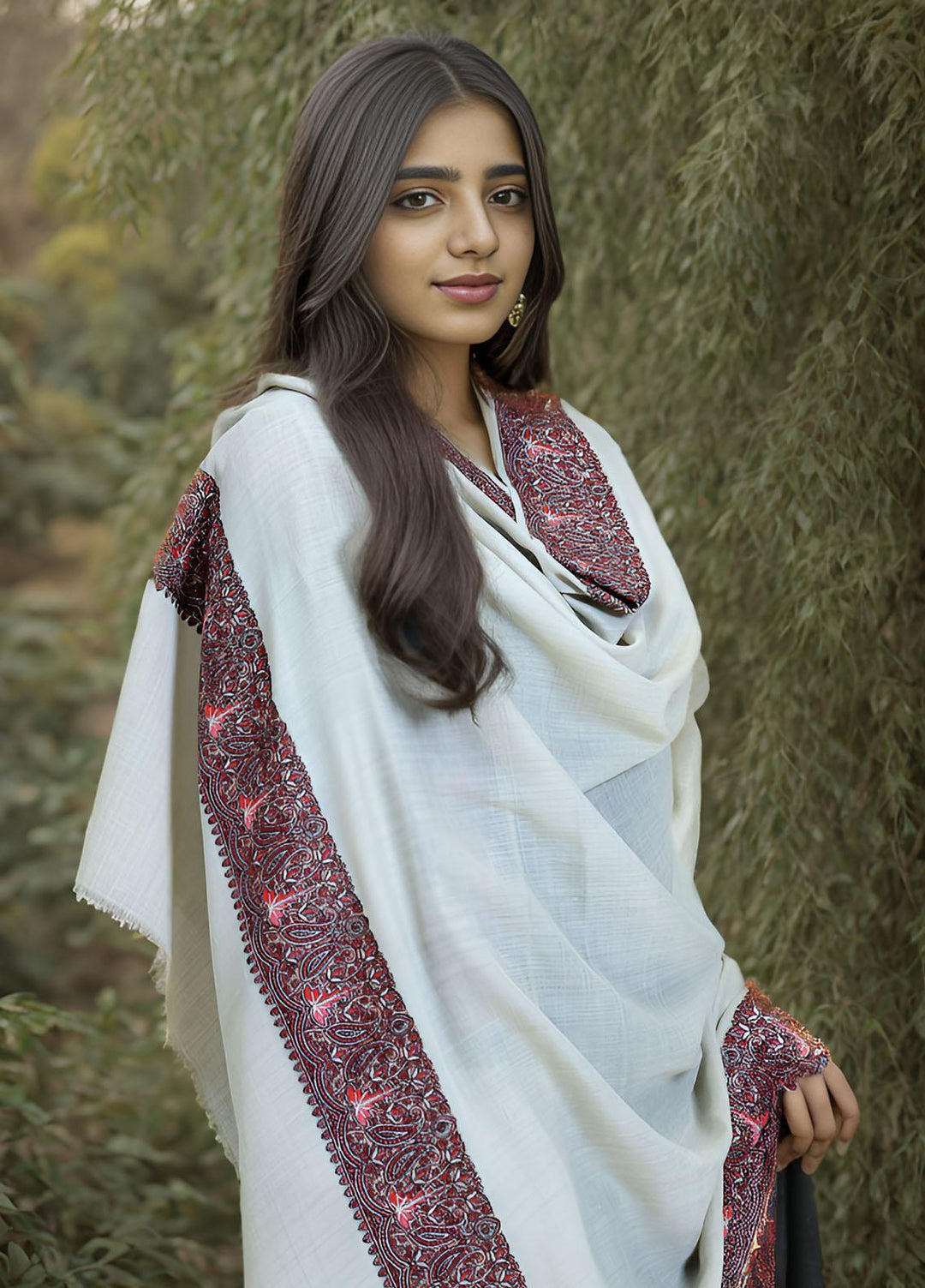 Sanaulla Exclusive Range  Pashmina  KPS 781 D-16 Fawn - Women Shawls