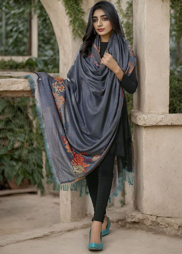 Sanaulla Exclusive Range  Pashmina  KPS 781 D-35 D Grey - Women Shawls