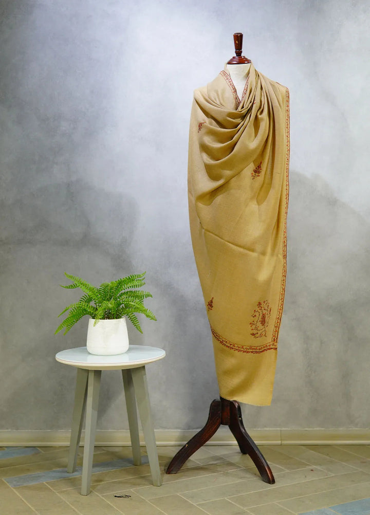 Sanaulla Exclusive Range Pashmina Shawl D-13 Beige 1 - Winter Collection