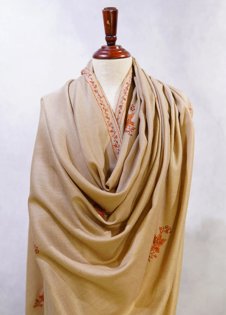 Sanaulla Exclusive Range Pashmina Shawl D-13 Beige 2 - Winter Collection