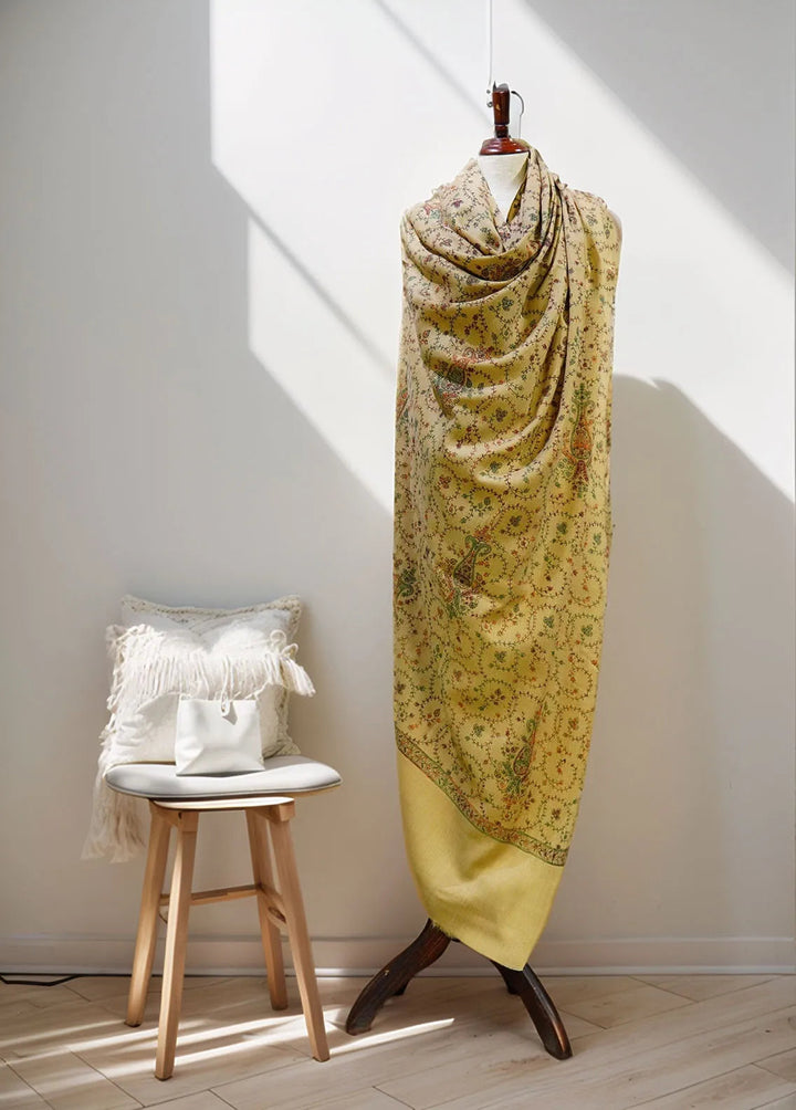 Sanaulla Exclusive Range Pashmina Shawl D-13 Brown 1 - Winter Collection