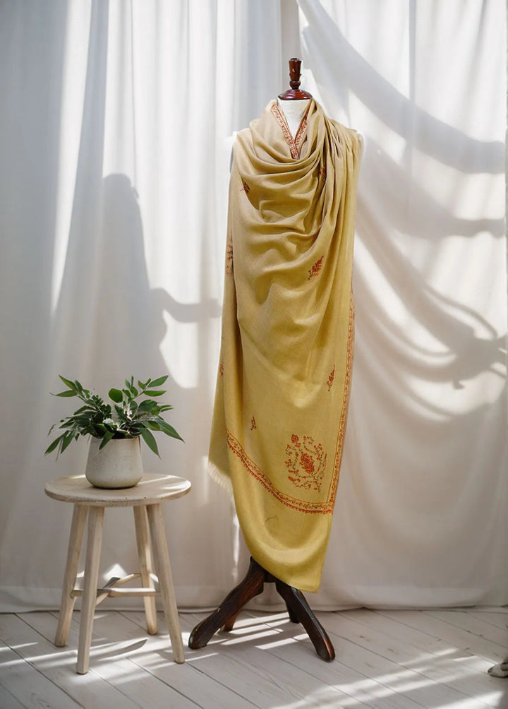 Sanaulla Exclusive Range Pashmina Shawl D-13 Brown 2 - Winter Collection