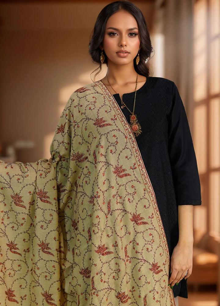 Sanaulla Exclusive Range Pashmina Shawl D-15 Brown 1 - Winter Collection