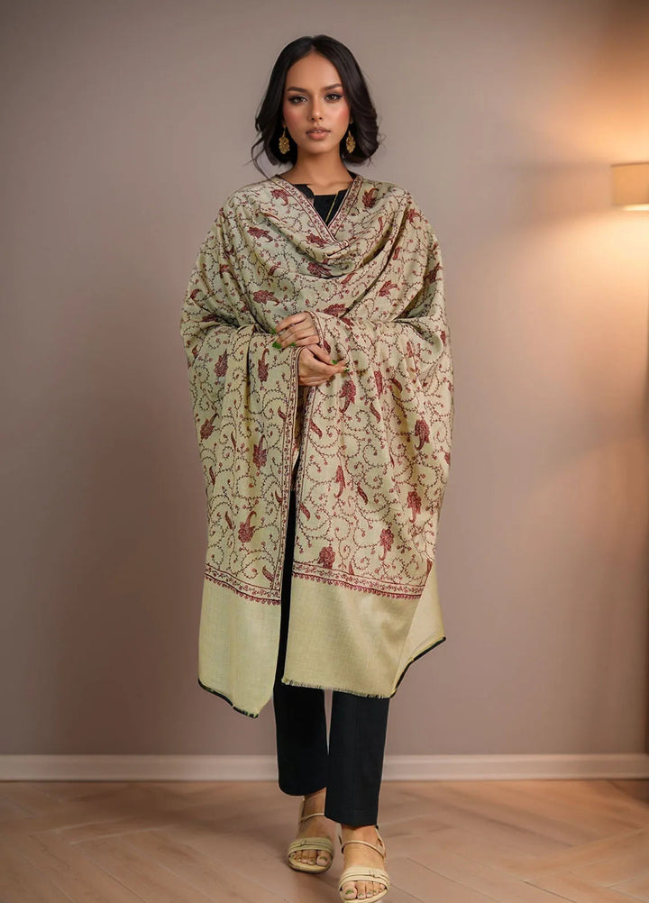 Sanaulla Exclusive Range Pashmina Shawl D-15 Light brown 1 - Winter Collection