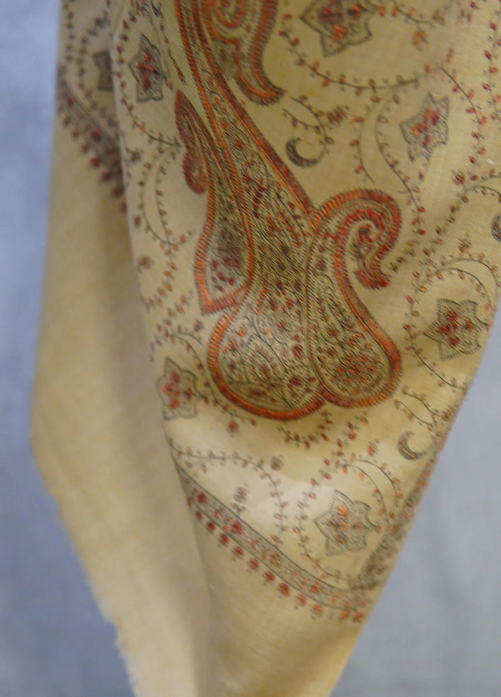 Sanaulla Exclusive Range Pashmina Shawl D-16 Brown 10 - Winter Collection