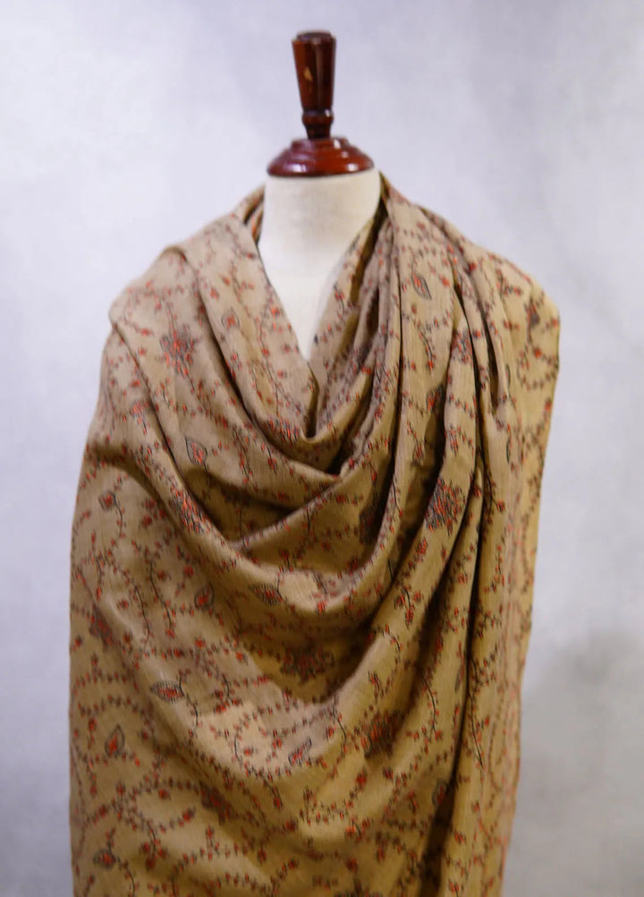 Sanaulla Exclusive Range Pashmina Shawl D-16 Brown 3 - Winter Collection