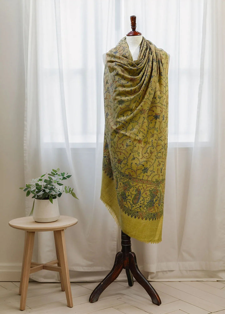 Sanaulla Exclusive Range Pashmina Shawl D-16 Brown 4 - Winter Collection