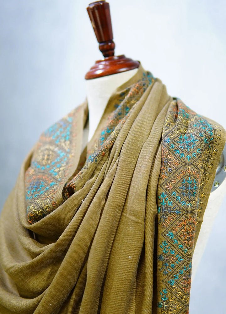 Sanaulla Exclusive Range Pashmina Shawl D-17 Beige 3 - Winter Collection