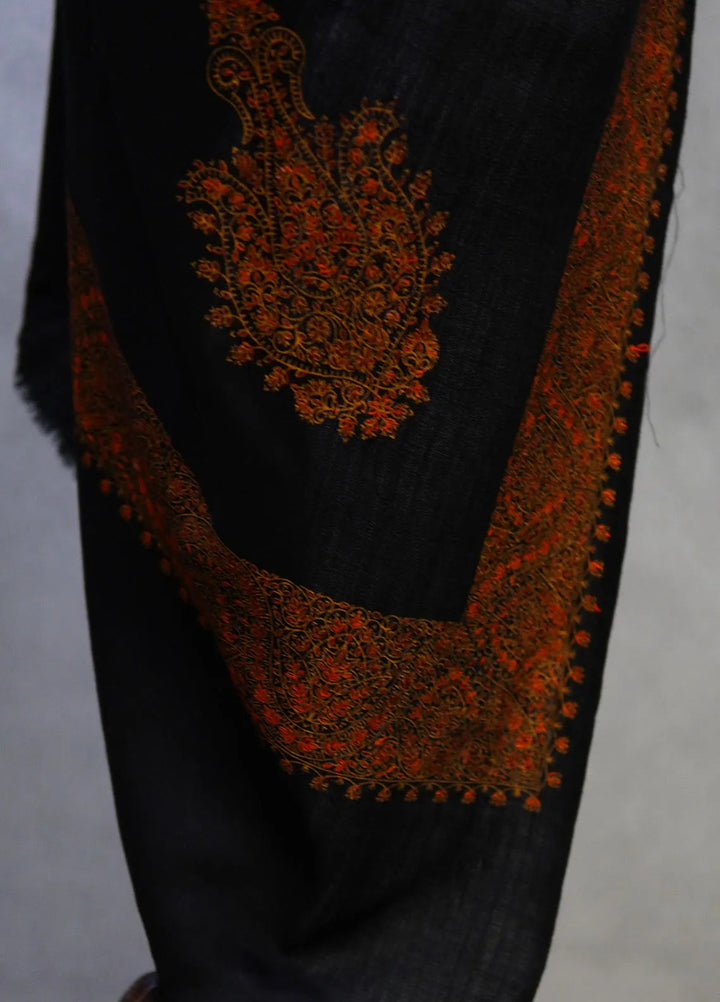 Sanaulla Exclusive Range Pashmina Shawl D-17 Black 3 - Winter Collection