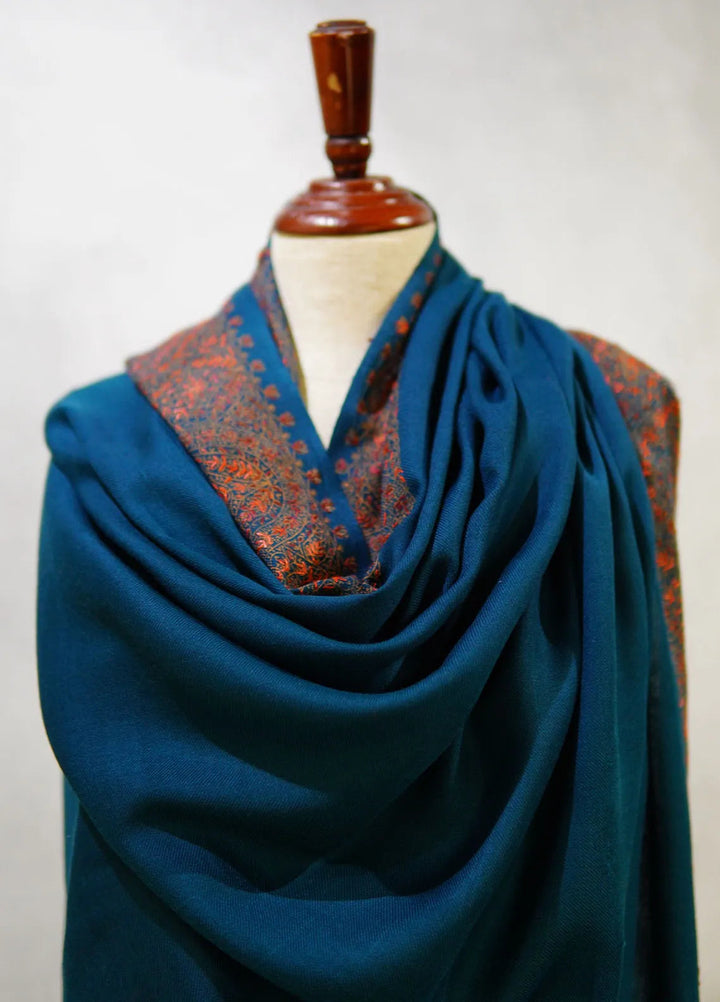 Sanaulla Exclusive Range Pashmina Shawl D-17 Bottle Green 2 - Winter Collection