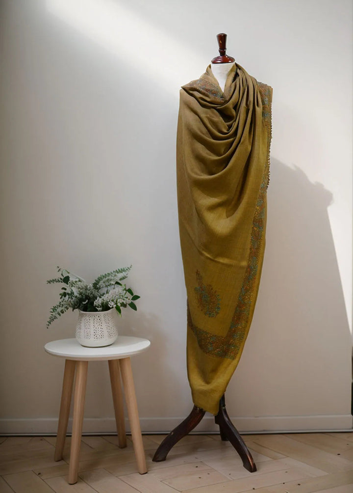 Sanaulla Exclusive Range Pashmina Shawl D-17 Brown 3 - Winter Collection