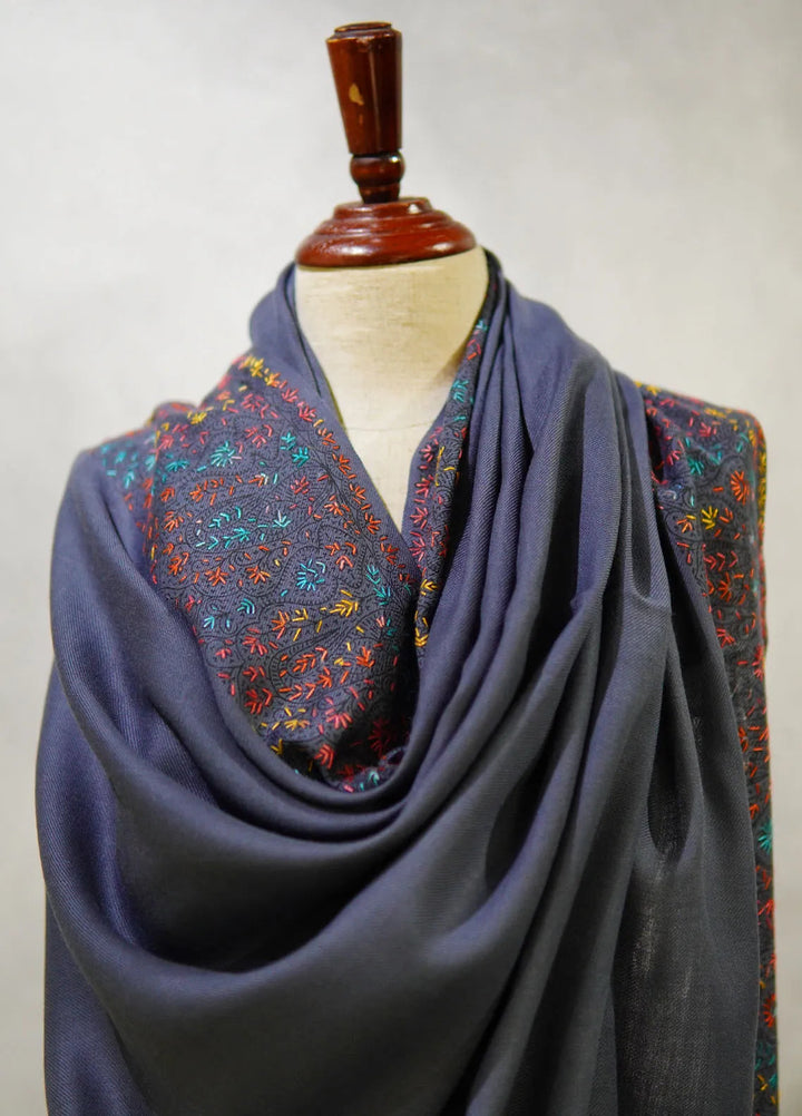 Sanaulla Exclusive Range Pashmina Shawl D-17 Grey - Winter Collection