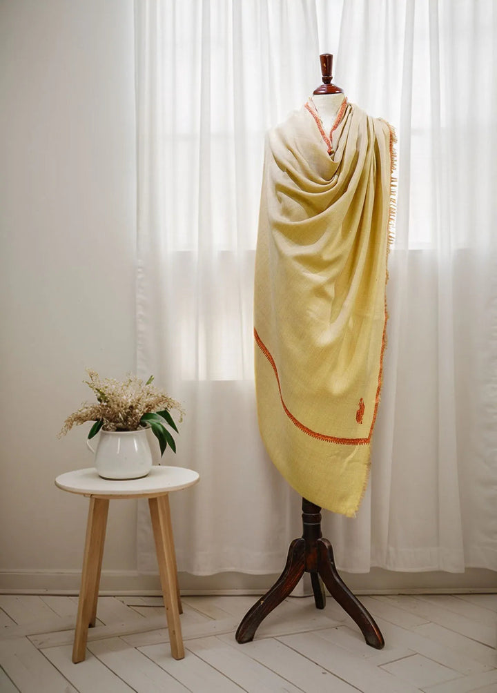 Sanaulla Exclusive Range Pashmina Shawl D-18 Beige 3 - Winter Collection