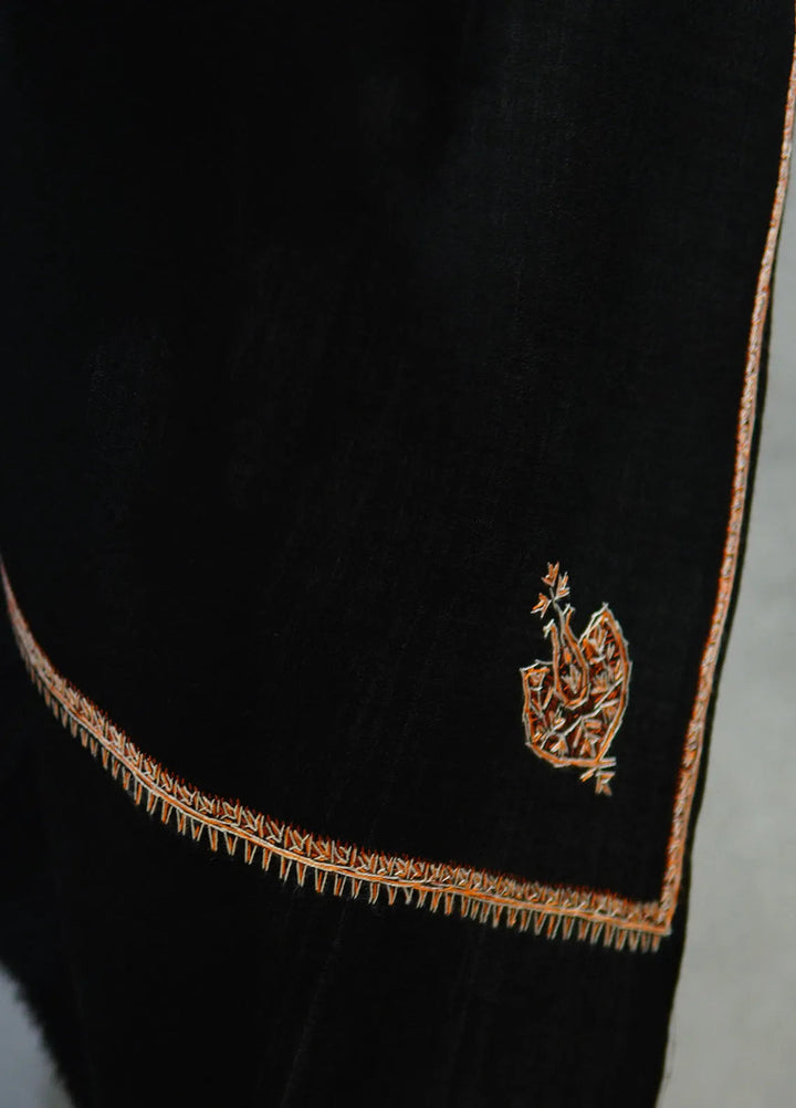 Sanaulla Exclusive Range Pashmina Shawl D-18 Black 4 - Winter Collection
