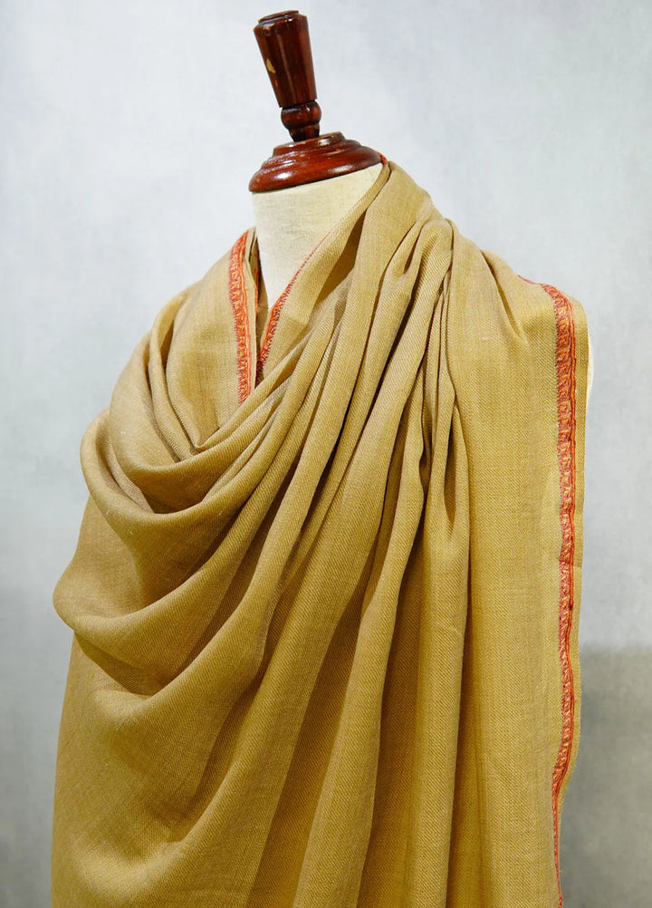 Sanaulla Exclusive Range Pashmina Shawl D-18 Brown 3 - Winter Collection