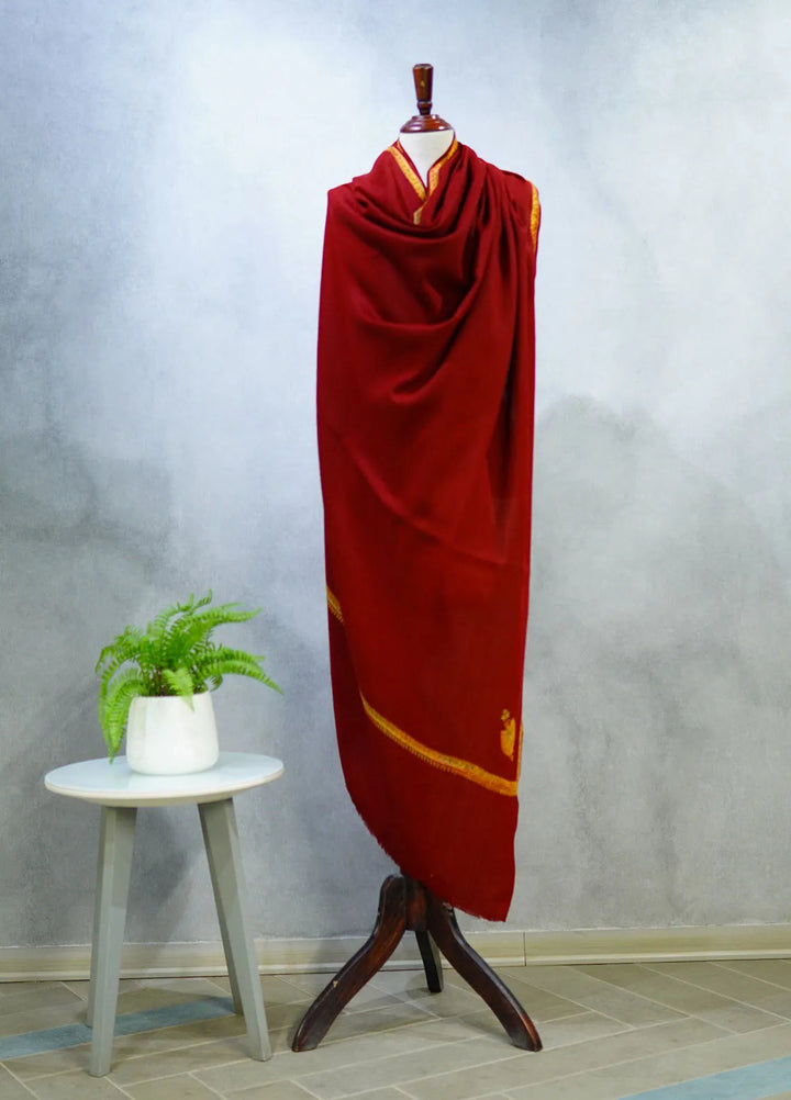 Sanaulla Exclusive Range Pashmina Shawl D-18 Red 3 - Winter Collection