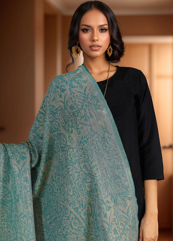 Sanaulla Exclusive Range Pashmina Shawl D-28 Light Green - Winter Collection
