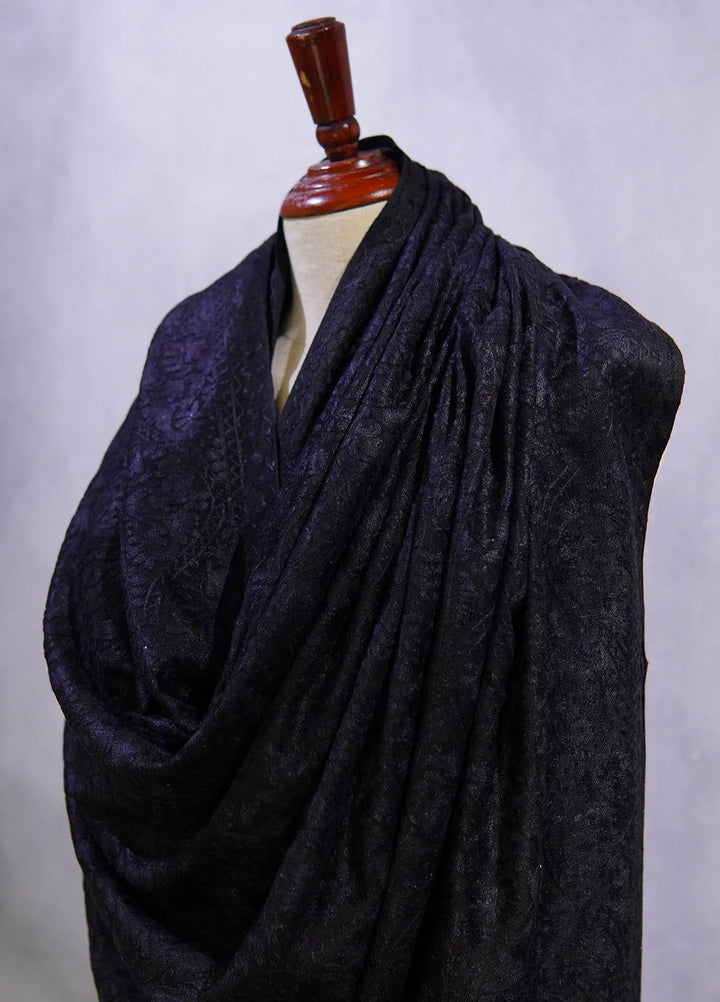 Sanaulla Exclusive Range Pashmina Shawl D-37 Black - Winter Collection
