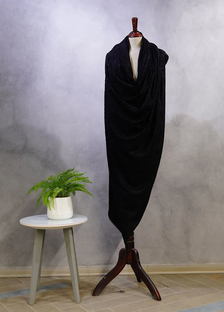 Sanaulla Exclusive Range Pashmina Shawl D-37 Black - Winter Collection
