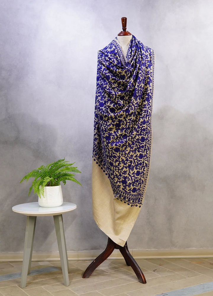 Sanaulla Exclusive Range Pashmina Shawl D-37 Brown 2 - Winter Collection