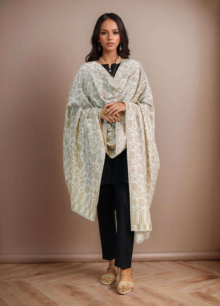 Sanaulla Exclusive Range Pashmina Shawl D-38 Light Brown - Winter Collection