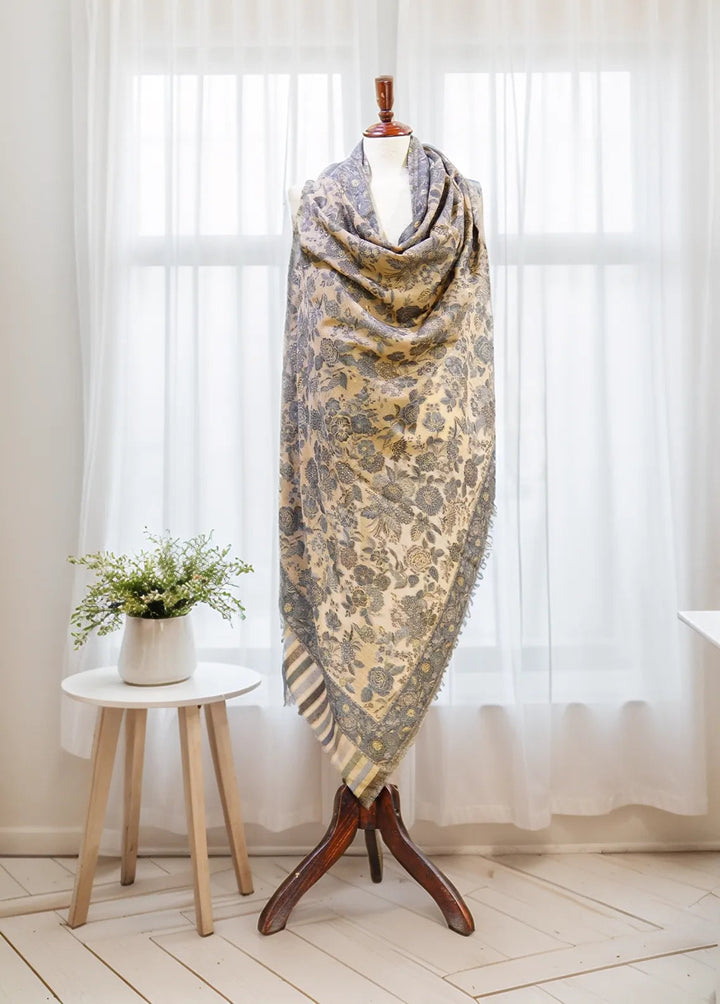 Sanaulla Exclusive Range Pashmina Shawl D-4 Grey - Winter Collection