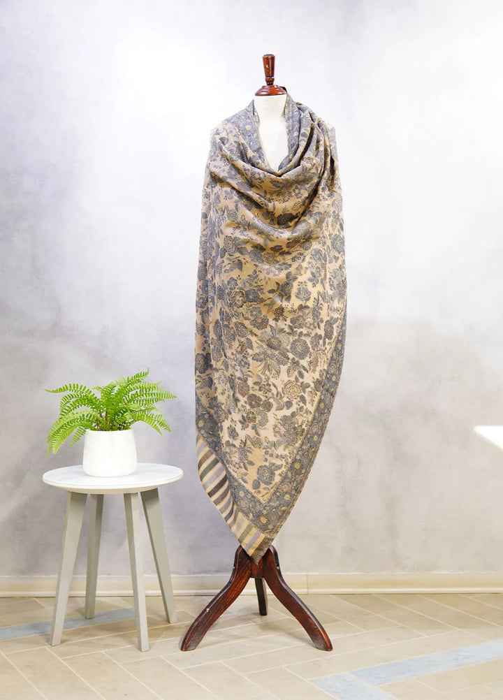 Sanaulla Exclusive Range Pashmina Shawl D-4 Grey - Winter Collection