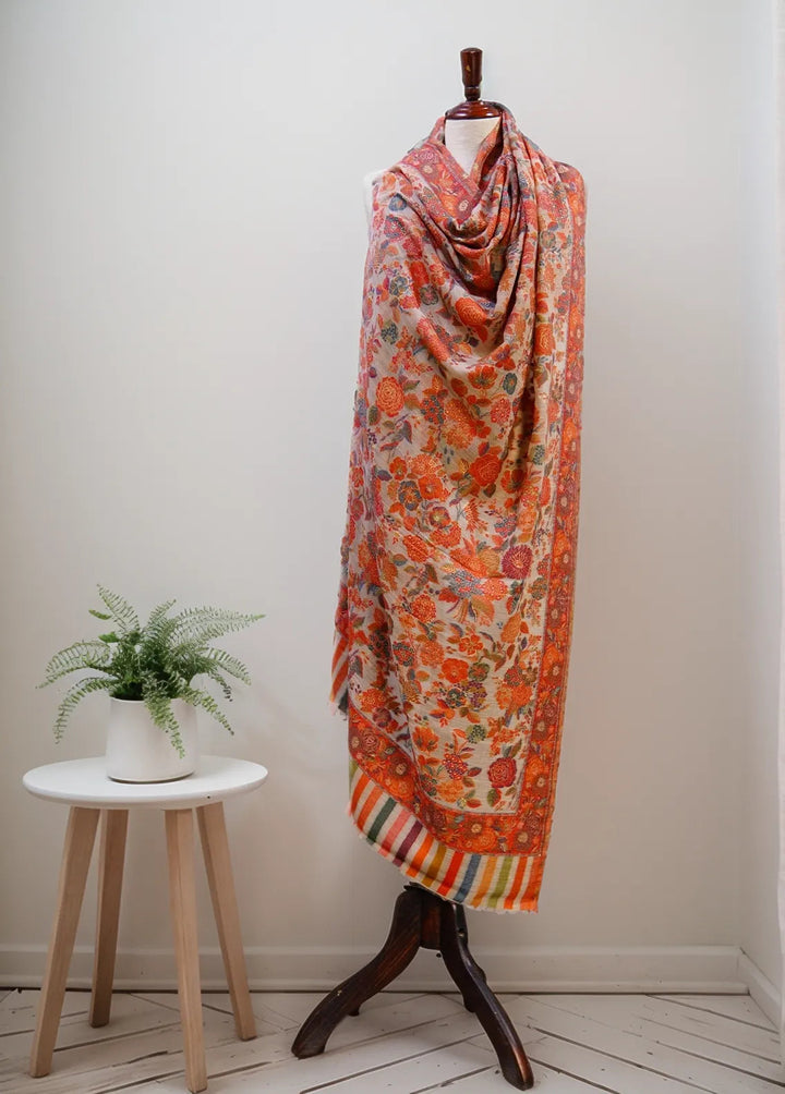 Sanaulla Exclusive Range Pashmina Shawl D-4 Multi - Winter Collection